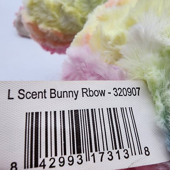 Walmart Scented Rainbow Bunny Rabbit Plush 15" Pink Nose Satin Ribbon 320907 - Picture 7 of 8